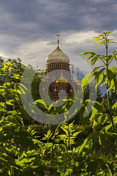 Orthodox russian temple golden